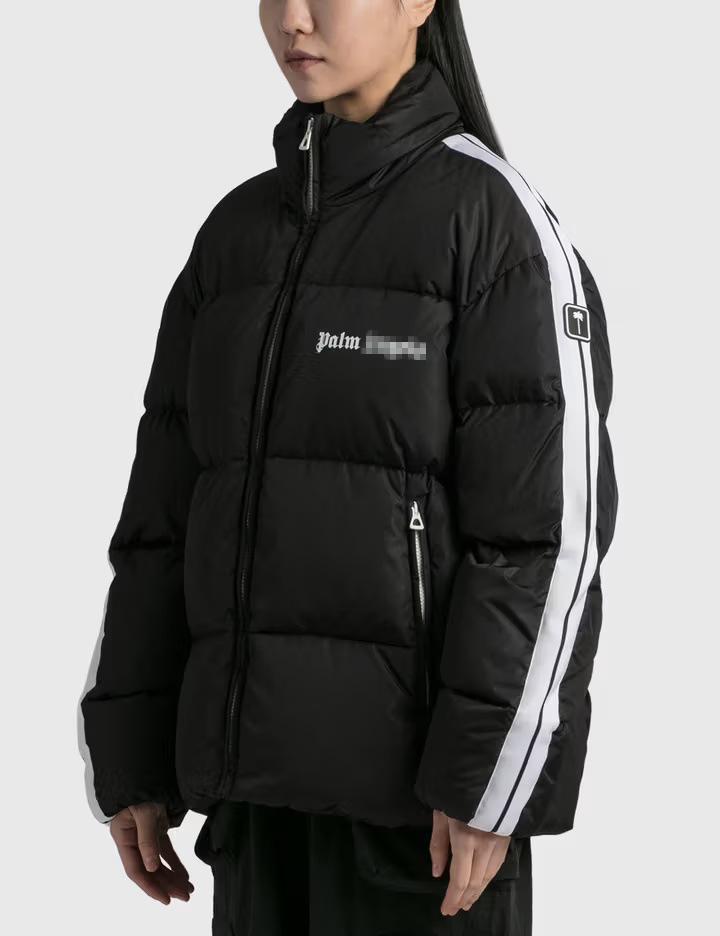 Унисекс Хлопковая куртка Palm Angel в полоску, цветовые блоки, принт с буквами, воротник-стойка