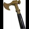 Aluminium Golden Axe Head Handle Black Wooden Cane Walkign Stick Vintage New