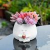 New Cute Flower Head Planter with Drainage Hole Creative Succulent Plant Pots Succulent Pots Ornament for Indoor Outdoor Plants