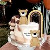Украшение для торта «Коричневый медведь» Бежевые коричневые шарики Топпер для торта Бохо медведи Украшение для торта Вечеринка для будущей мамы Торт на день рождения