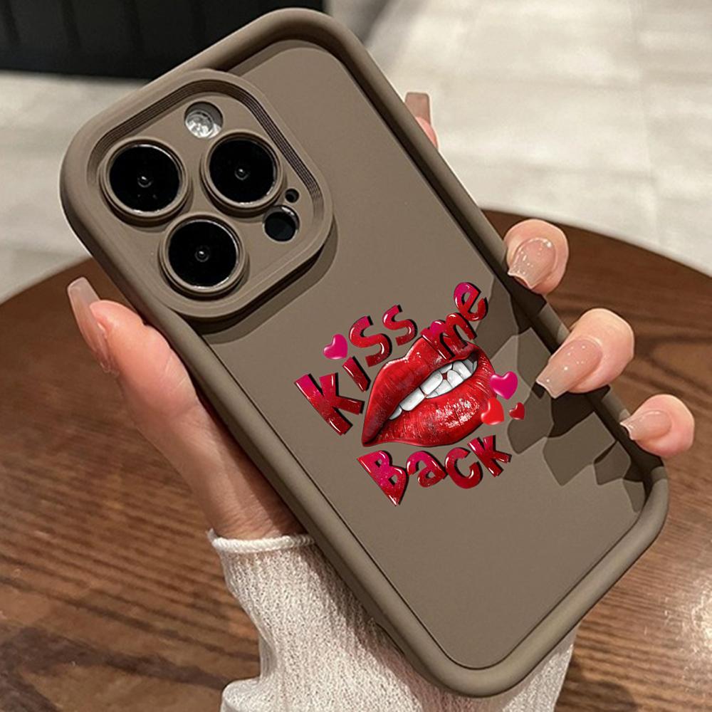 LZ21 Lips kiss design art силиконовый чехол для телефона Xiaomi 11 Lite 5G 14T Redmi 14C 13C A3 Note 12 11 9 10 13 Pro Plus противоударный задний чехол