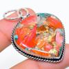 Spiny Oyster Gemstone Handmade 925 Sterling Silver Jewelry Pendant 2.17" a6O51