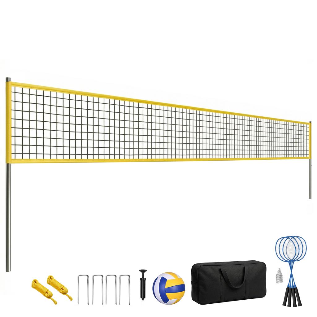 Volleyball and Badminton Set, Portable Net