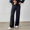 Women's Autumn and Winter Pants: Woolen Pants, Casual Straight-leg Wide-leg Pants, Mid-high-waisted Long Pants