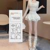2024 Women's High-Waist White Puffy Mini Skirt for Spring and Summer