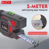 NJTY ZF001 3-in-1 Laser Tape Measure 5M/16ft, GREEN Laser, Type-C Charging, Auto Lock, Bubble Level for DIY, Construction & Home
