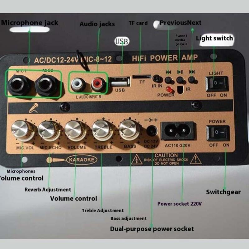 Автомобильный Домашний Аудио Усилитель Модуль Выход Совместимый с Bluetooth 4.2 Технология Поддерживает USB Карту Памяти FM Радио Плейбеки