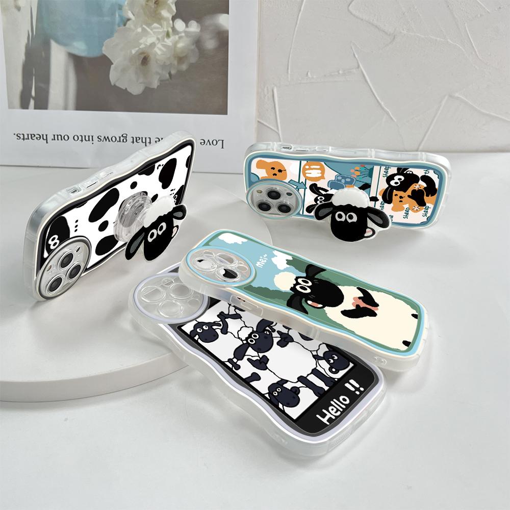 Мягкий чехол с подставкой для телефона Samsung Galaxy S23 Ultra 5G S22 S21 S20 FE S10 M23 A11 A72 A32 A03 A33 A03S J7 Prime J6, милый волнистый защитный чехол