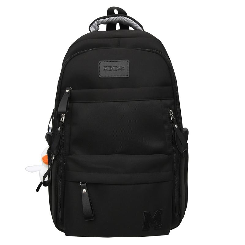 Однотонный школьный рюкзак для студента, женский рюкзак большой емкости, мужской рюкзак