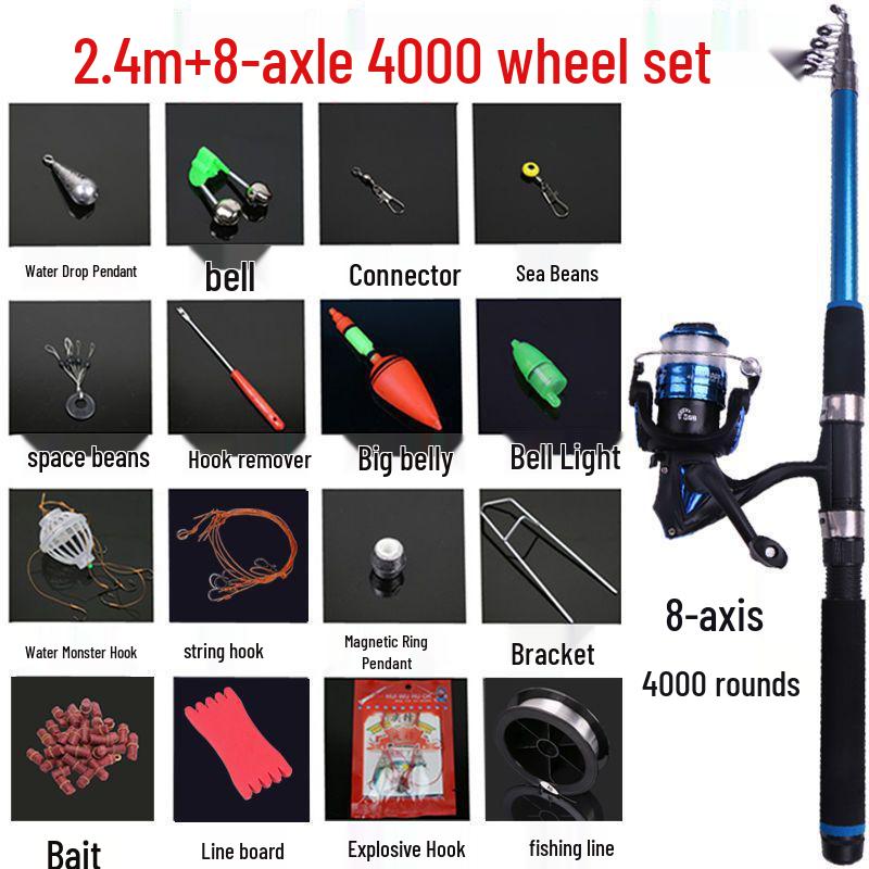 Полный набор для морской рыбалки: Спиннинговые, кастинговые и удилища для дальнего заброса с оснасткой