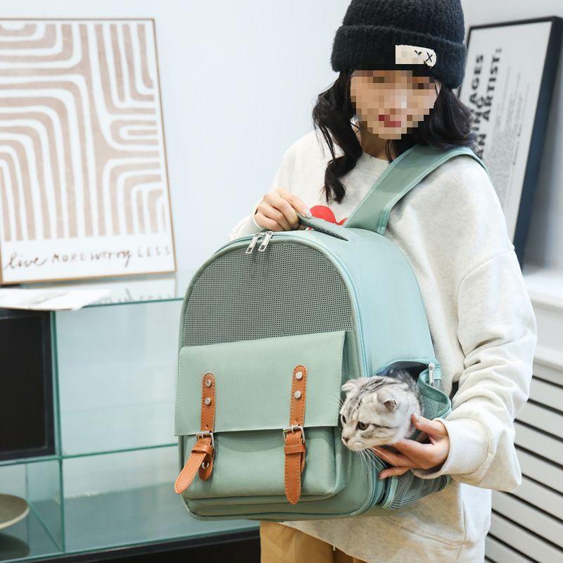 Складной прозрачный рюкзак-переноска для кошек - Портативная двойная плечевая сумка для улицы