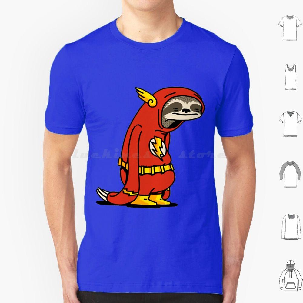 Flash Sloth Funny Superhero T Shirt Big Size 100 Cotton Flash Sloth Funny Superhero