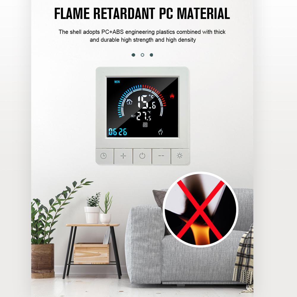 Программируемый цифровой термостат с блокировкой от детей, ЖК-дисплей, датчик NTC, электрический подогрев, теплый пол