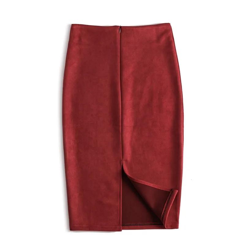 Женские сексуальные юбки, многоцветные, с высокой талией, с запахом на бедрах, узкая юбка миди, элегантная офисная женская эластичная юбка-карандаш Faldas