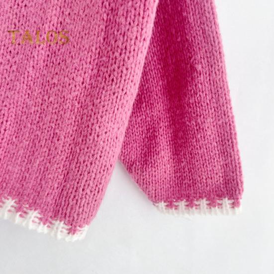 Весна Осень Женское Пальто Трикотажное Толстое Свободное Длинные Рукава Кардиган Однотонный Теплый Повседневный Повседневный Рабочий Уличный Свитер Куртка