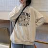 Thin Long-sleeved Sweatshirt for Women Autumn New Korean Style Women's Clothing Student Couple Loose Pullover Letter Print Trend