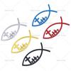 2pcs/lot 3D Metal Jesus Fish Car Emblem Auto Badge Rear Trunk NamePlate Stickers Side Fender Decal