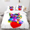 3D Three-Piece Kitten Quilt Cover Size Three-Piece Set
