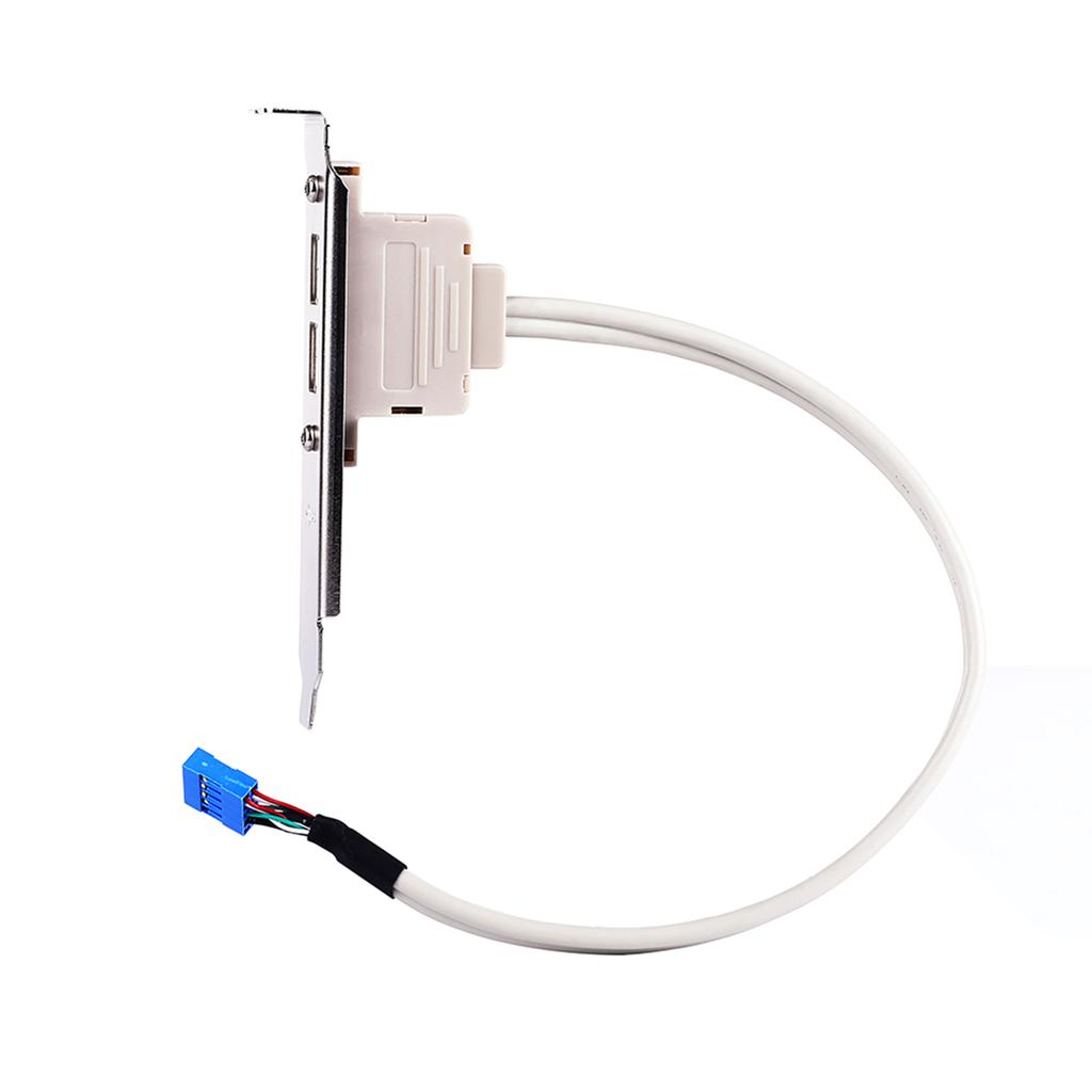 2 порта USB 2.0. Кронштейн расширения задней панели материнской платы до 9-контактного разъема. Кабель-адаптер. Расширитель.