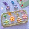 Cute Candy Color Flower Keychain Cartoon Resin Floral Keyring Bag Pendant Decor Backpack Ornament Girls Gift