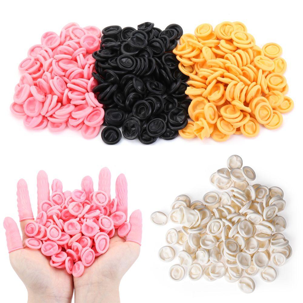 Anti-static Latex Nail Art Tool Rubber Gloves Finger Cots Finger Cover Fingertips Protector Gloves
