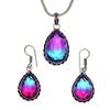 Tourmaline Set Gemstone Gift Wedding Party Bi-Color Pendant,Earring,Ring