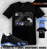 Рубашка в тон AJ 14 Black University Blue 2026 Для сочетания с кроссовками Retro Номер 23