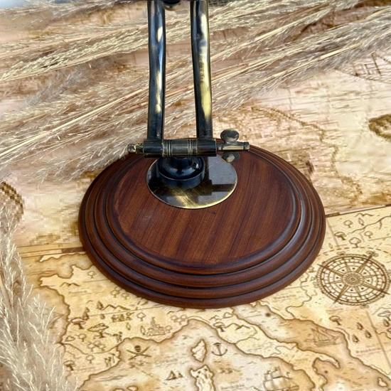 Magnifying Glass with Wooden Stand Movable Lens, Customize Handmade Nautical Desk Decor Magnifying Glass, Map Reader