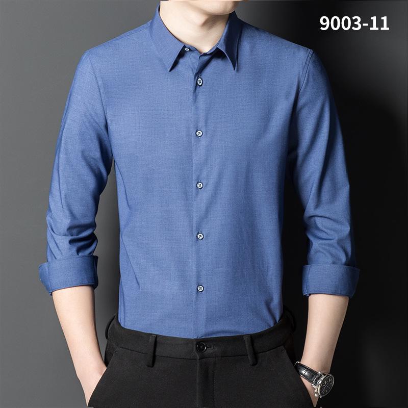 Мужская стрейч-рубашка с длинным рукавом из бамбукового волокна – Не требующая глажки, Многоцветная, Повседневная деловая одежда