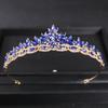 Роскошная свадебная корона в стиле барокко со стразами, тиара с посеребренным кристаллом, диадема для выпускного вечера, повязка на голову, свадебные аксессуары для волос, ювелирные изделия