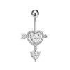 Кольцо в форме сердца в виде пупка, ювелирные изделия для женщин, нержавеющая сталь, циркон, кольцо для пупка, аксессуары для пирсинга