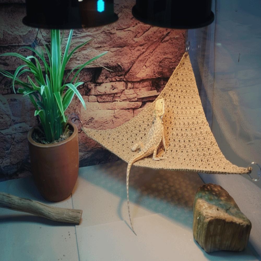 Suction Cup Lizard Hammock Hanging Pet Bed Swing Pet Climbing Net Terrarium Landscaping