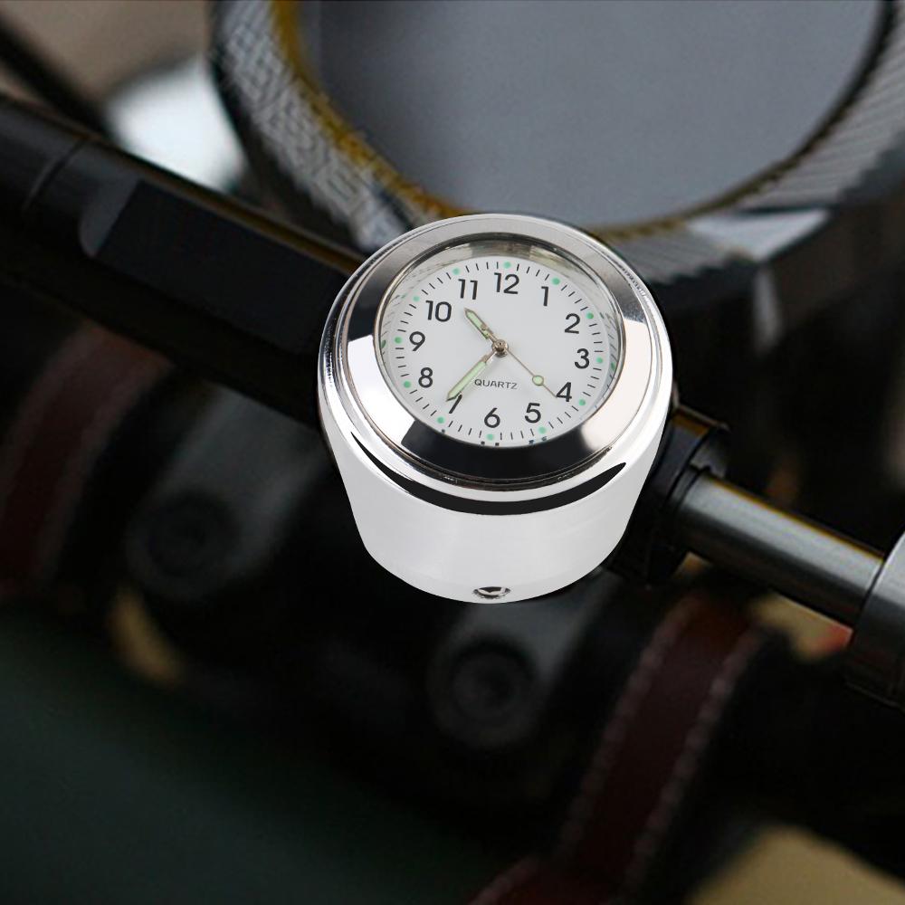 Мотоциклетные часы с креплением на руль, светящиеся часы, термометр, датчик температуры, мотоциклетные часы, универсальные 22-25 мм, водонепроницаемые аксессуары для мотоциклов