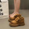 Retro Flap Boots Female Fall Thick Bottom Two Wear Short Boots Workwear Rhubarb Boots Fashionable and Comfortable