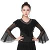 Solid Color Belly Dance Top Dance Practice Suspender Practice Clothes Social Dance Square Dance Practice Long Sleeved Top