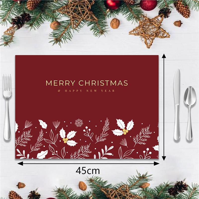 Durable Heat-Resistant Faux Linen Christmas Table Placemat