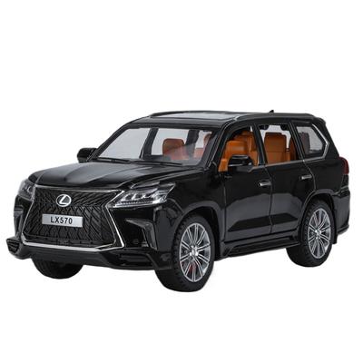 1/24 Lexus LX570 Внедорожник Металлическая модель автомобиля Литье под давлением Металл Внедорожные транспортные средства Модель автомобиля Имитация звука и света Детские игрушки Подарок