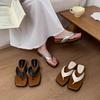 Thick-soled Heel Heel Cold Slippers Women's Summer Flip-flops 2025 New with Skirt Beach Sandals