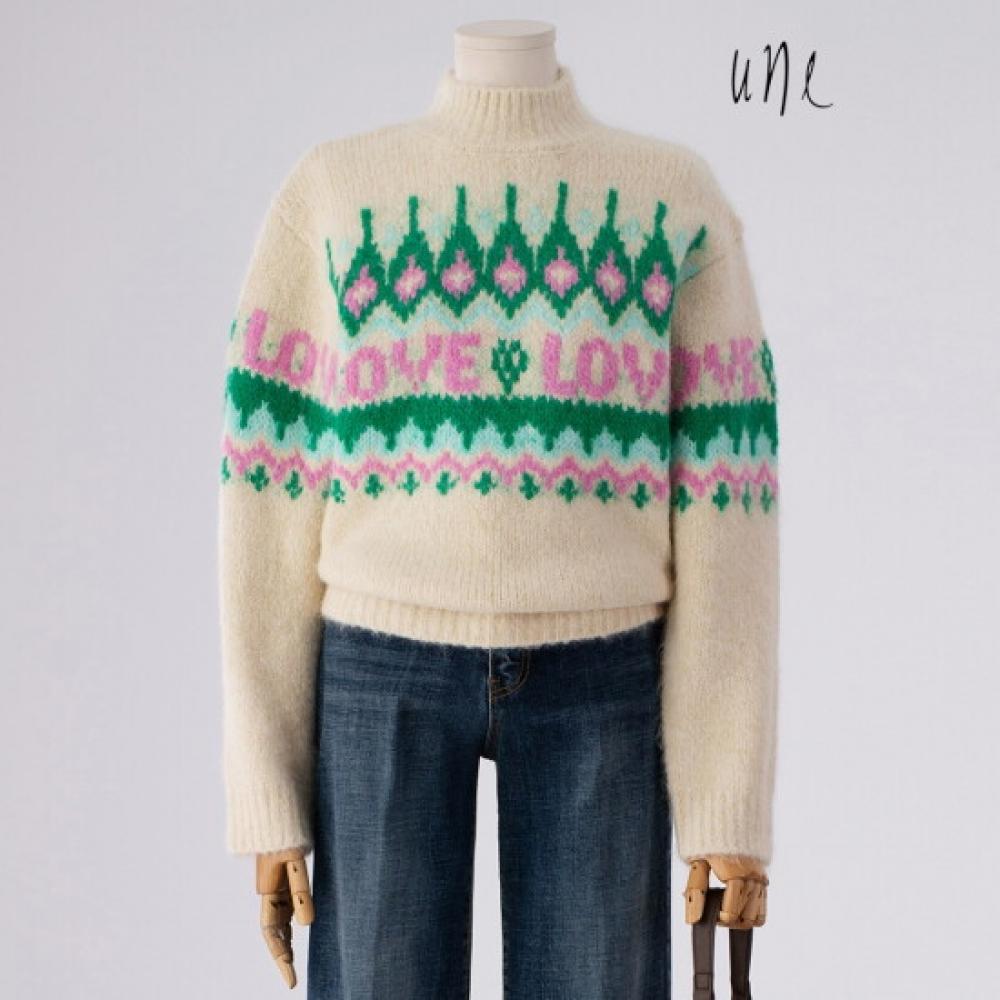Win Alpaca Wool Blend Nordic Pattern Knit