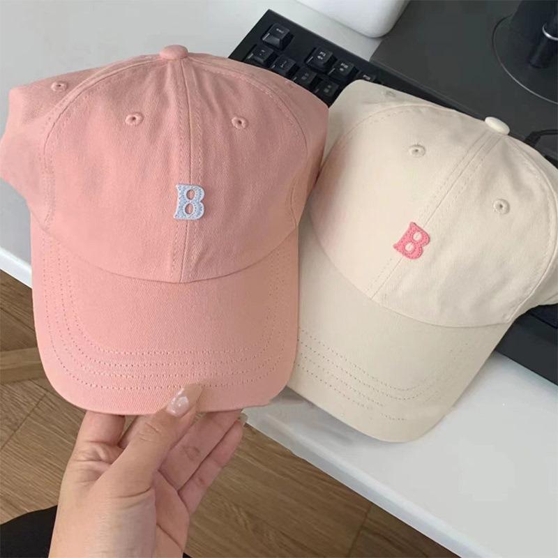 New Alphabet Baseball Cap Versatile Soft Top Hat Peaked Cap Pink Sun Hat Men and Women