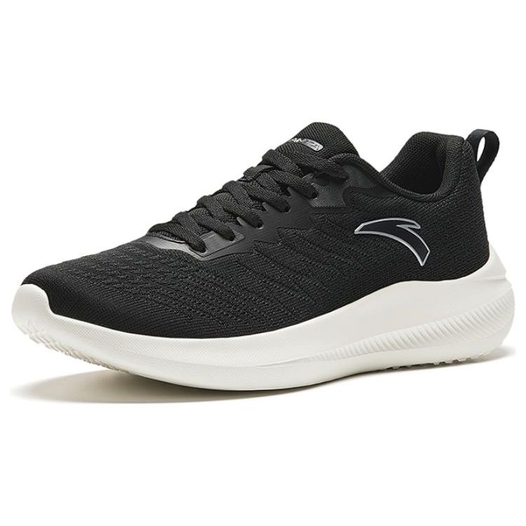 Anta Thick Sole Shock Absorbing Non-Slip Durable Low-Top Running Shoes Men Sneakers Black White 912335505-1