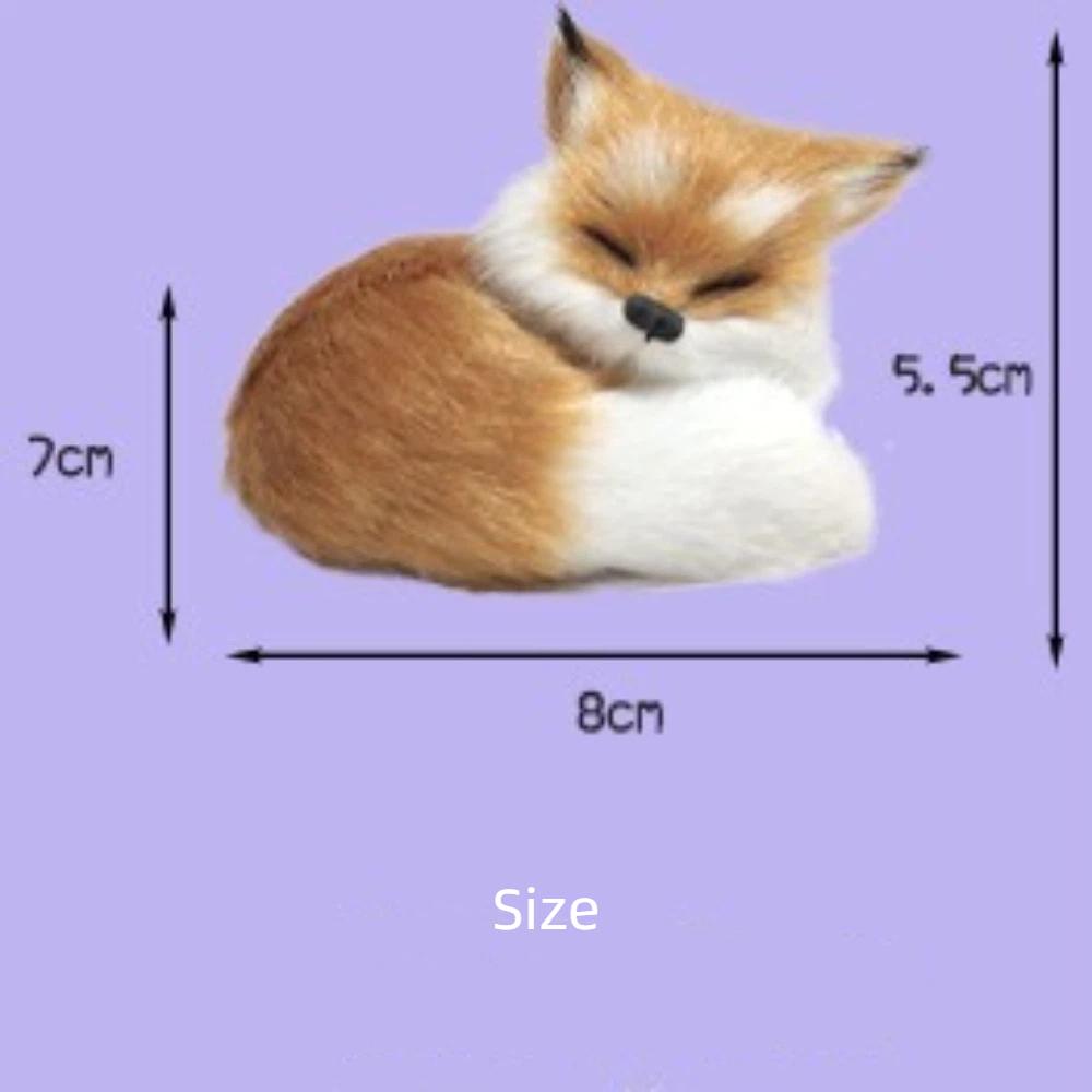 Figurine Plush Fox Doll Toy Mini Squatting Sitting Fox Model Plush Simulation Fox Birthday Gift