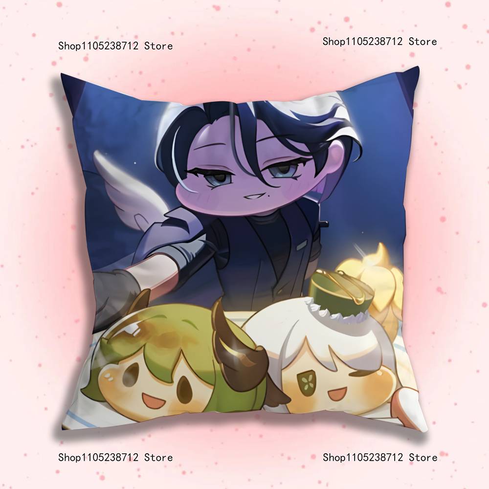 Cute Game TTrickcal Anime Pillow Case Antidustmite Pillowcase Invisible zipper silky short plush Sofa cushion cover