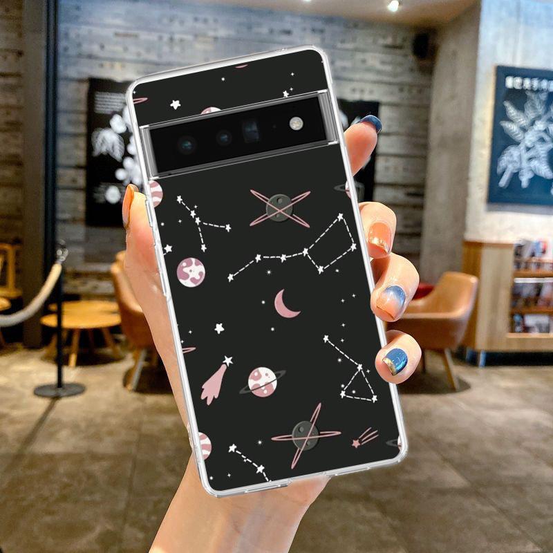 Чехол для телефона «Звездное небо» для Google Pixel 8 7 6 5 4 4XL Ударопрочный Силиконовый 7A 6A 5A 4A 3A 3AXL Pro 5G Прозрачный Корпус Сумки