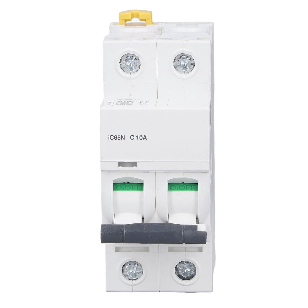 Миниатюрный автоматический выключатель 2P остаточного тока изолятор DIN рейка 400 В 10A IC65N C10A