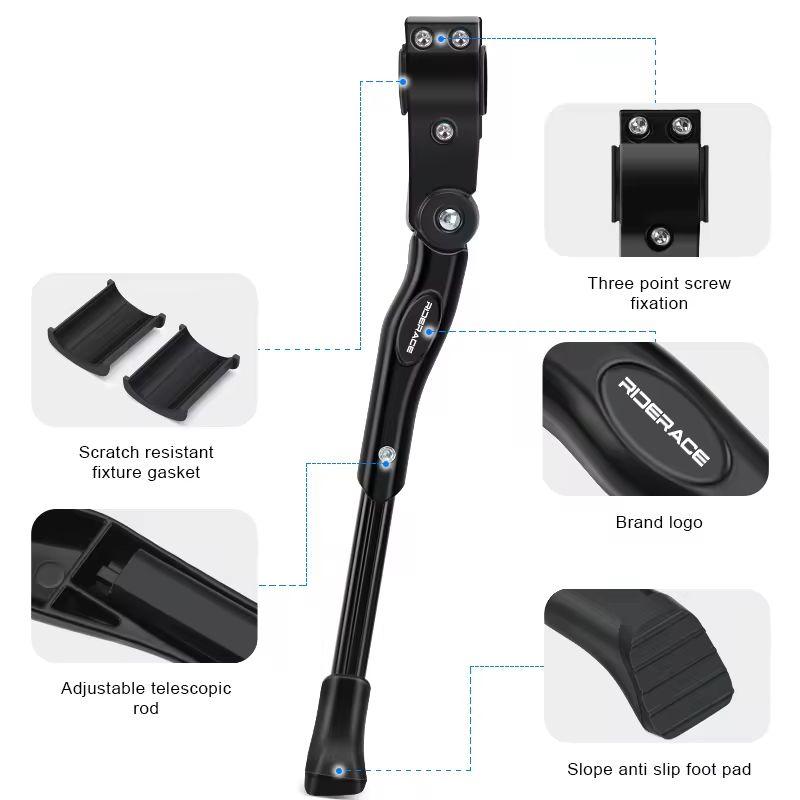 RIDERACE Подножка для велосипеда Регулируемая алюминиевая Сплавная MTB Горный велосипед Стойка для парковки сзади шоссейный велосипед Подножка