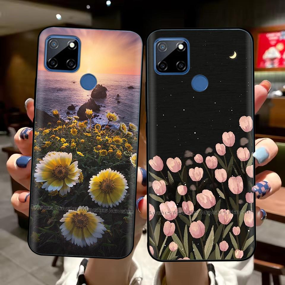 Чехол для Realme C12 C25 C25s Realme 7i Global Чехол Милый Мягкий Силикон ТПУ Задняя Крышка Realme7i RMX2193 Защитный Чехол Fundas
