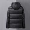 Зимняя новая белая утиная пуховая куртка для мужчин, утолщенная модная пуховая куртка с капюшоном, куртка средней длины, защищающая от холода