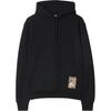 Check Label Cotton Hoodie Sweatshirt Men's Black 81053641