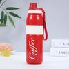 Large Capacity Vacuum Insulated Stainless Steel Water Bottle With Carry Rope Outdoor Hiking Office Use